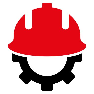 Geliştirme kask düz vektör simgesi