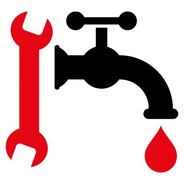 Sıhhi tesisat düz vektör simgesi