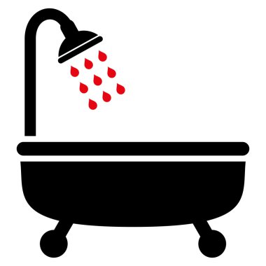 Duş banyo düz vektör simgesi