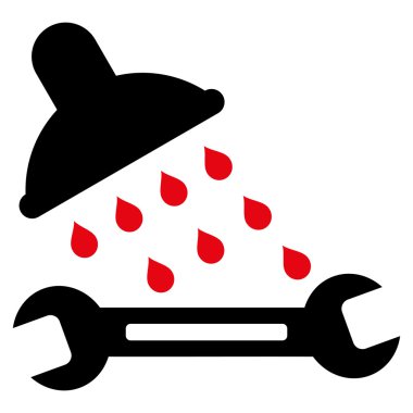 Duş sıhhi tesisat düz vektör simgesi