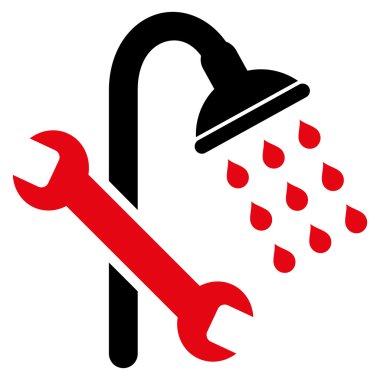 Duş sıhhi tesisat düz vektör simgesi