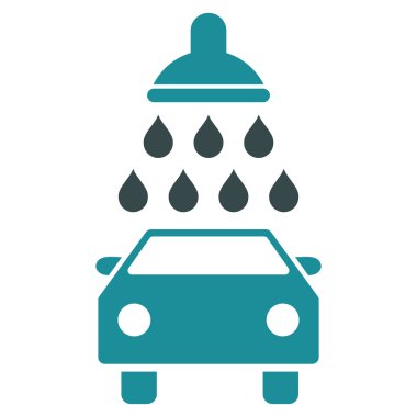 Araba duş düz vektör simgesi