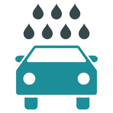 Araba duş düz vektör simgesi