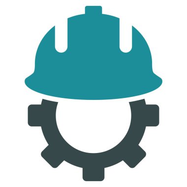 Geliştirme kask düz vektör simgesi