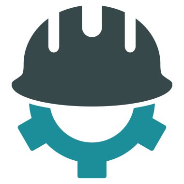 Geliştirme kask düz vektör simgesi