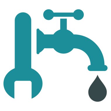 Sıhhi tesisat düz vektör simgesi