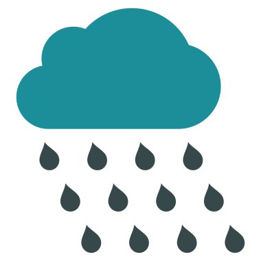 Yağmur bulutu düz vektör simgesi