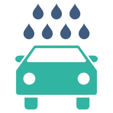 Araba duş düz vektör simgesi