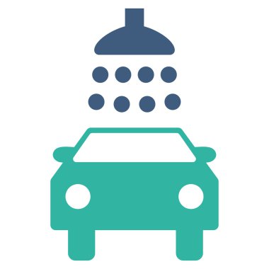 Araba duş düz vektör simgesi