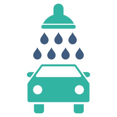 Araba duş düz vektör simgesi