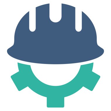 Geliştirme kask düz vektör simgesi