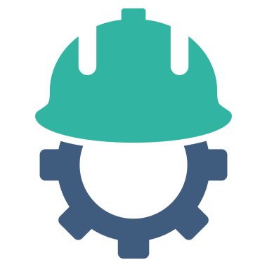 Geliştirme kask düz vektör simgesi