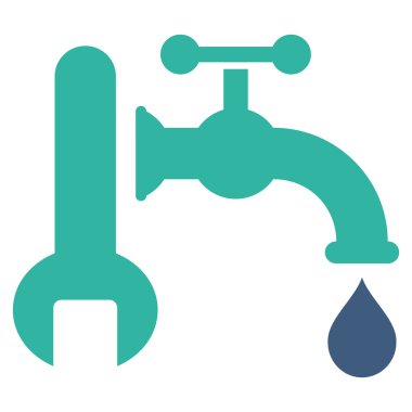 Sıhhi tesisat düz vektör simgesi