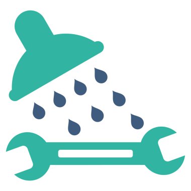 Duş sıhhi tesisat düz vektör simgesi