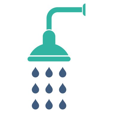 Duş düz vektör simgesi