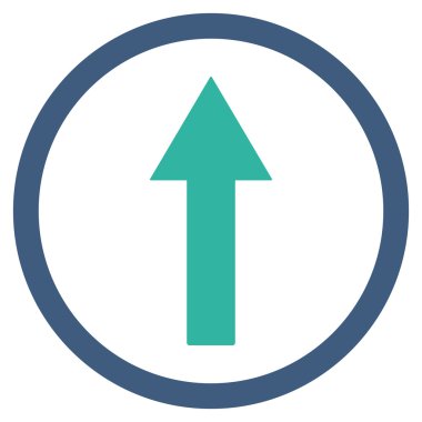 Up Rounded Arrow Flat Vector Symbol