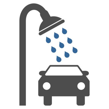 Araba duş düz vektör simgesi