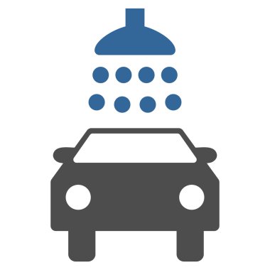 Araba duş düz vektör simgesi