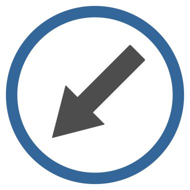 Down-Left Rounded Arrow Flat Vector Symbol