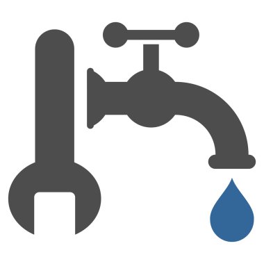 Sıhhi tesisat düz vektör simgesi