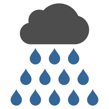 Yağmur bulutu düz vektör simgesi