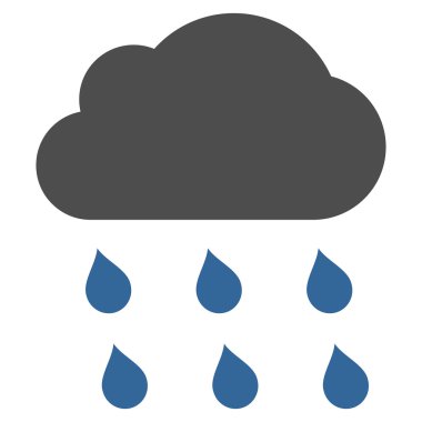 Yağmur bulutu düz vektör simgesi