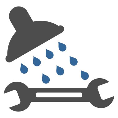 Duş sıhhi tesisat düz vektör simgesi