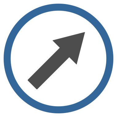 Up-Right Rounded Arrow Flat Vector Symbol