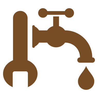 Sıhhi tesisat düz vektör simgesi