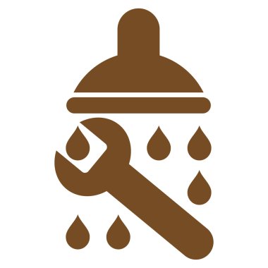 Duş sıhhi tesisat düz vektör simgesi