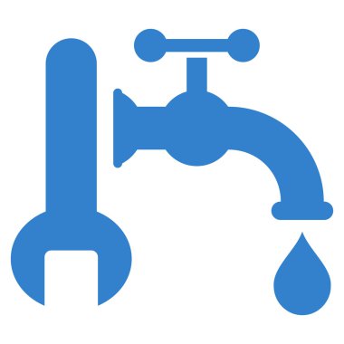 Sıhhi tesisat düz vektör simgesi