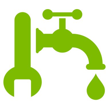 Sıhhi tesisat düz vektör simgesi