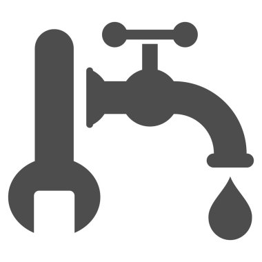 Sıhhi tesisat düz vektör simgesi