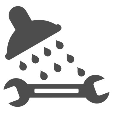 Duş sıhhi tesisat düz vektör simgesi