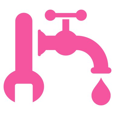 Sıhhi tesisat düz vektör simgesi