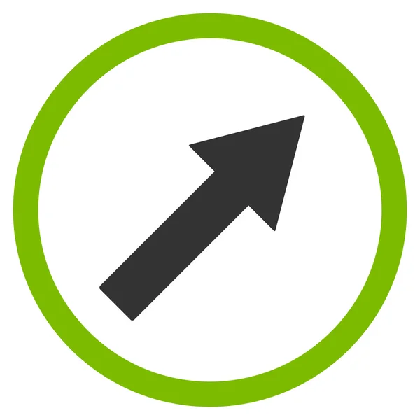 Símbolo vectorial plano de flecha redondeada hacia arriba-derecha — Vector de stock