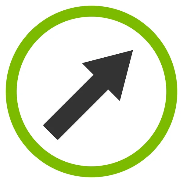 Up-Right Rounded Arrow Flat Vector Symbol — Stok Vektör