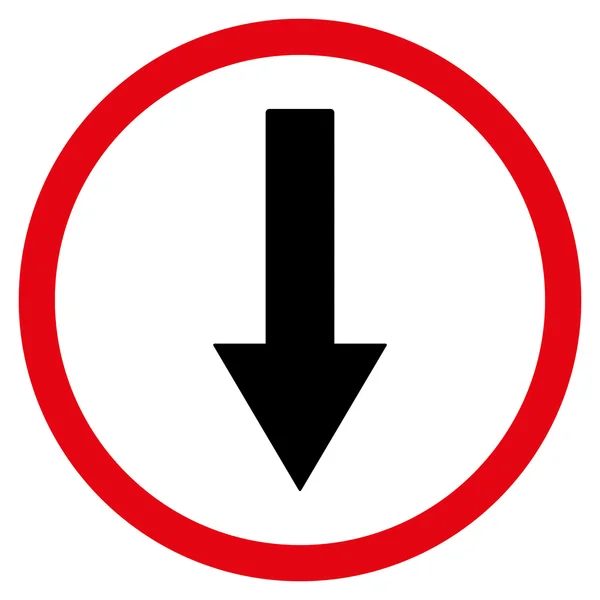 Down Rownded Arrow Flat Vector Symbol — Διανυσματικό Αρχείο