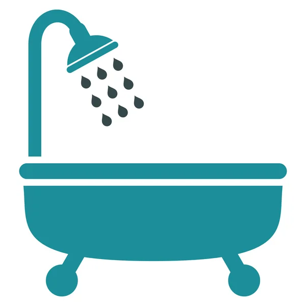 Shower Bath Flat Vector Symbol — Stockvector