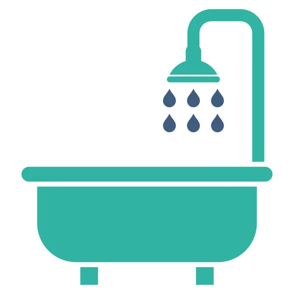 Shower Bath Flat Vector Symbol — Stock Vector