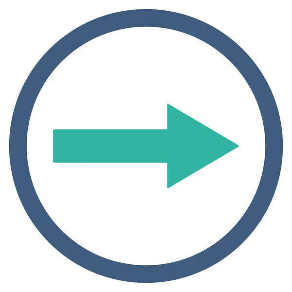 Right Rounded Arrow Flat Vector Symbol — Stok Vektör