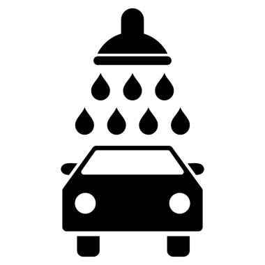Araba duş düz vektör simgesi