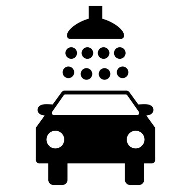 Araba duş düz vektör simgesi