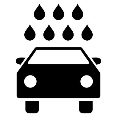 Araba duş düz vektör simgesi