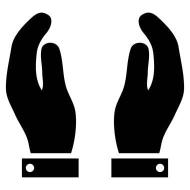 Bakım el düz vektör simgesi