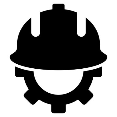 Geliştirme kask düz vektör simgesi