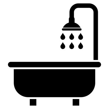 Duş banyo düz vektör simgesi