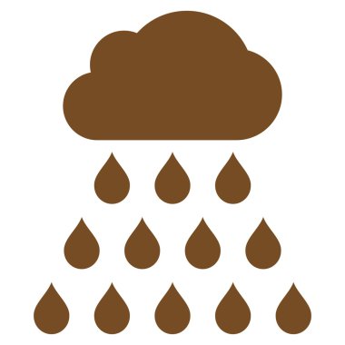 Yağmur bulutu düz vektör simgesi