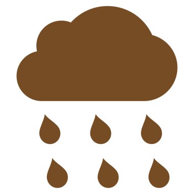 Yağmur bulutu düz vektör simgesi