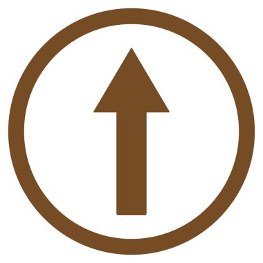 Up Rounded Arrow Flat Vector Symbol